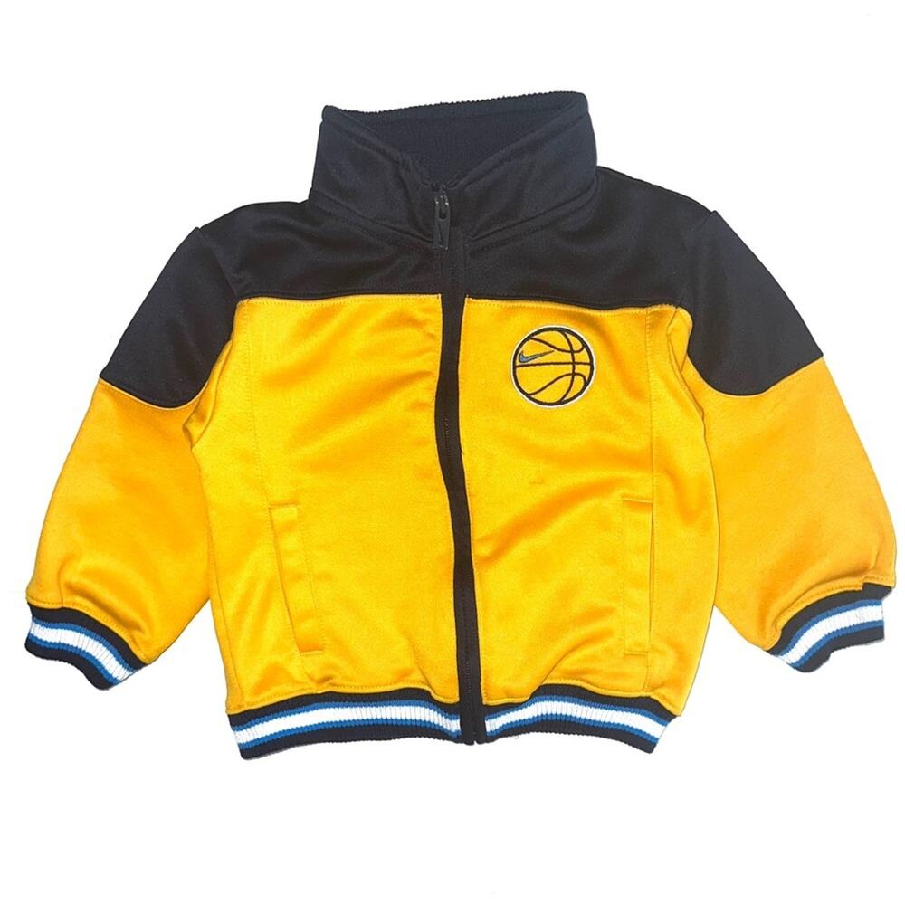 Nike Toddler Boys Yellow Full Zip Basketball Warmup Track Jacket Size 24M